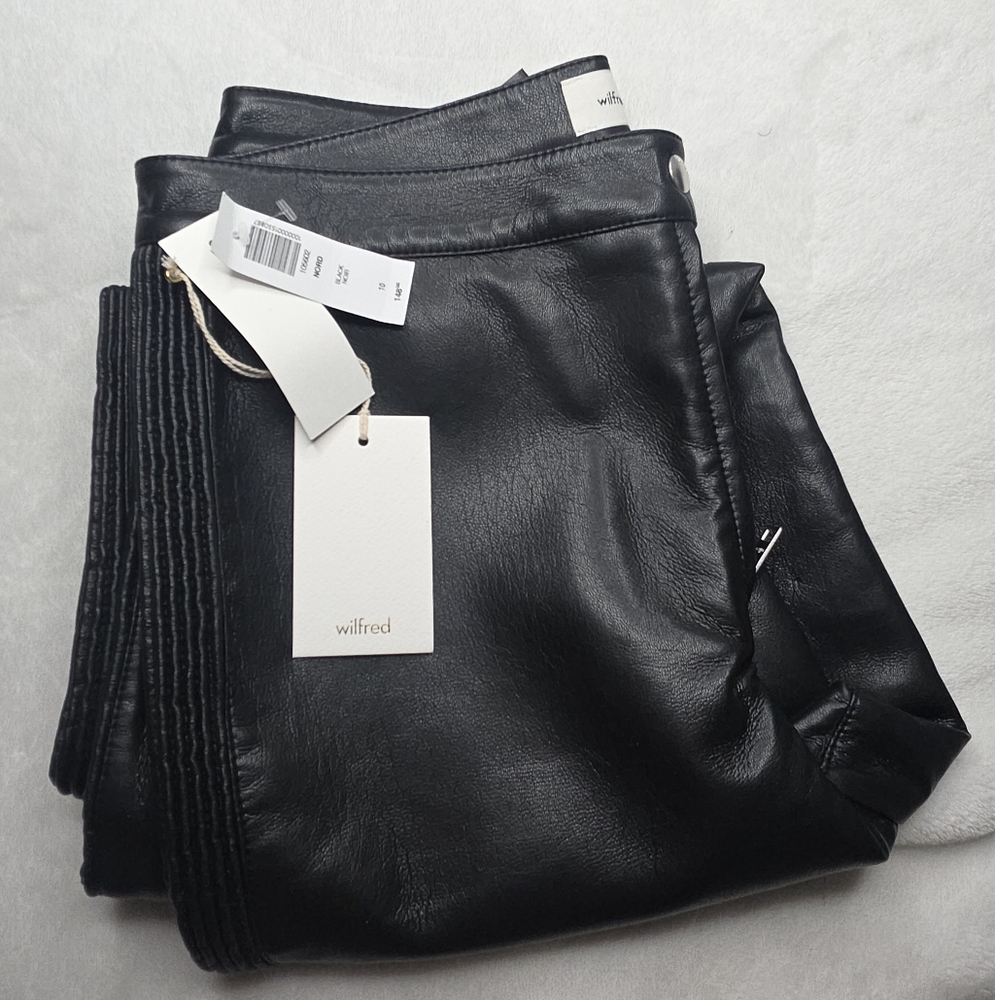 Wilfred Black Leather Pants